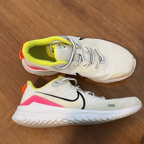 Nike renew sneakers. White with neon colors, size 7. Good condition - Picture 2 of 6